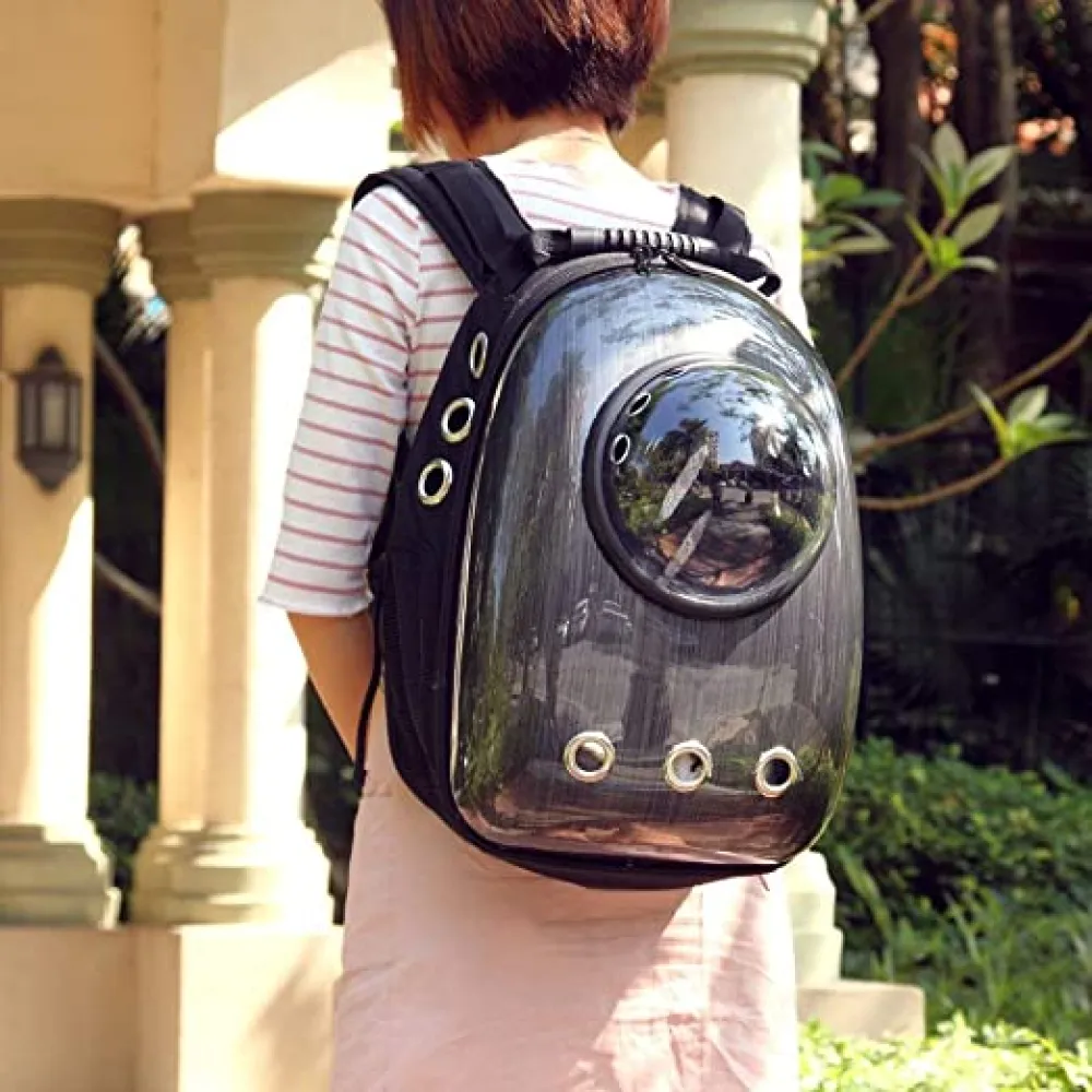 Petcrux Transparent Breathable Plain Astronaut Carrier Backpack for Dogs and Cats (Purple)